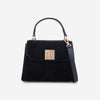 Iris Mini – Geantă Mică Crossbody din Piele Întoarsă – Negru