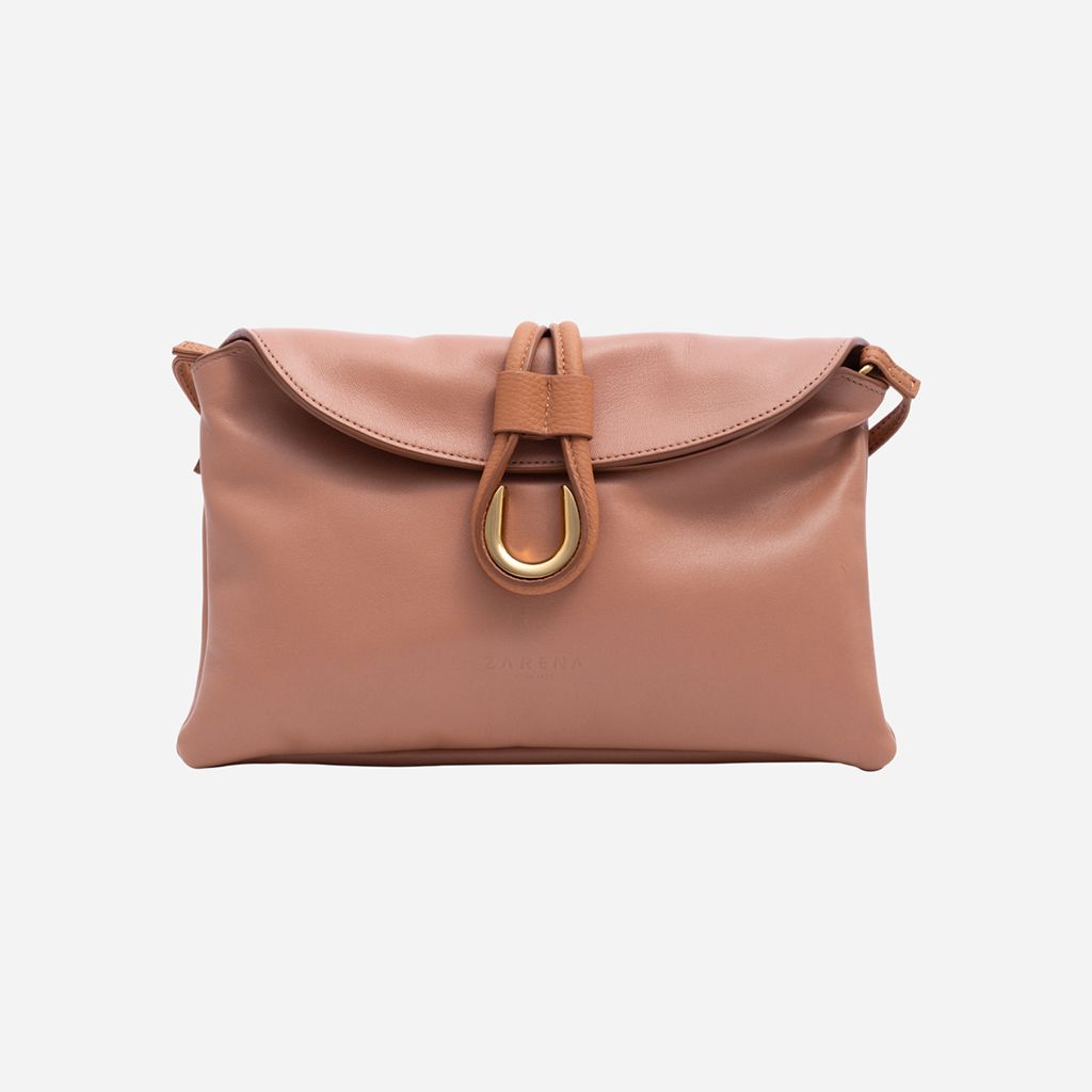 Adi - Geantă crossbody cu detaliu metalic - maro – Zarena