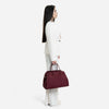 Valentina – Geantă Shopper din Piele Întoarsă Ecologică– Burgundy