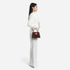 Iris Mini – Geantă Mică Crossbody din Piele Întoarsă – Burgundy
