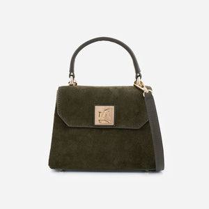 Iris Mini – Geantă Mică Crossbody din Piele Întoarsă – Verde