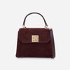 Iris Mini – Geantă Mică Crossbody din Piele Întoarsă – Burgundy