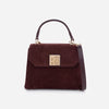 Iris Mini – Geantă Mică Crossbody din Piele Întoarsă – Burgundy