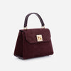 Iris Mini – Geantă Mică Crossbody din Piele Întoarsă – Burgundy