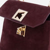 Iris Mini – Geantă Mică Crossbody din Piele Întoarsă – Burgundy
