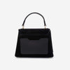 Iris Mini – Geantă Mică Crossbody din Piele Întoarsă – Negru