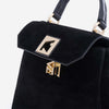 Iris Mini – Geantă Mică Crossbody din Piele Întoarsă – Negru
