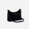 Amy - Geantă Crossbody Mică din Piele Întoarsă – Negru
