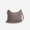 Amy - Geantă Crossbody Mică din Piele Întoarsă – Taupe