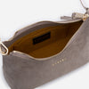 Amy - Geantă Crossbody Mică din Piele Întoarsă – Taupe