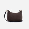 Amy - Geantă Crossbody Mică din Piele Întoarsă – Maro Închis