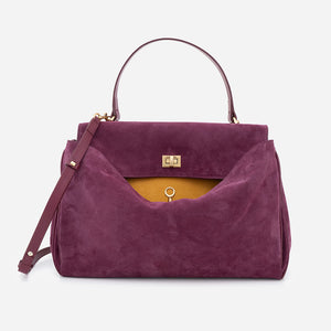 Magdalena – Geantă de Umăr din Piele Întoarsă – Burgundy