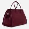 Valentina – Geantă Shopper din Piele Întoarsă Ecologică– Burgundy