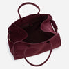 Valentina – Geantă Shopper din Piele Întoarsă Ecologică– Burgundy