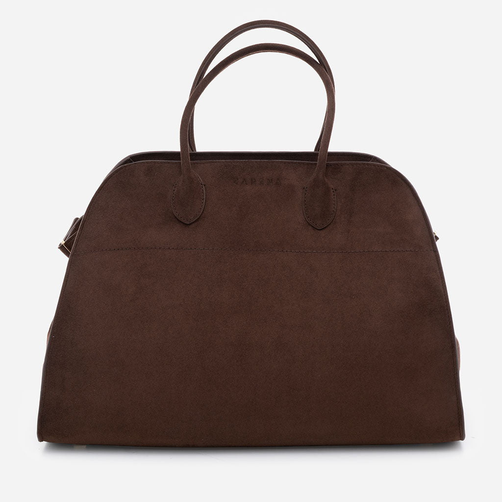 Valentina – Geantă Shopper din Piele Întoarsă Ecologică –  Maro închis