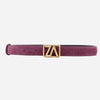 Curea din piele întoarsă cu cataramă ZA, 25 mm - culoare burgundy