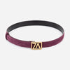 Curea din piele întoarsă cu cataramă ZA, 25 mm - culoare burgundy