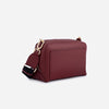 Geantă mică tip cross body cu fermoar SARA - burgundy