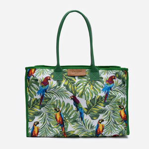 Moana - Geantă Shopper Textilă cu Imprimeu papagal