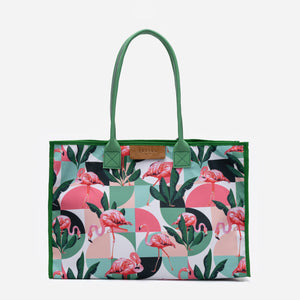 Moana - Geantă Shopper Textilă cu Imprimeu flamingo