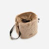 Nara - geantă mică crossbody din material teddy plush - bej