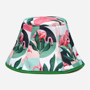 Pălărie Bucket Din Material Textil Cu Imprimeu Flamingo
