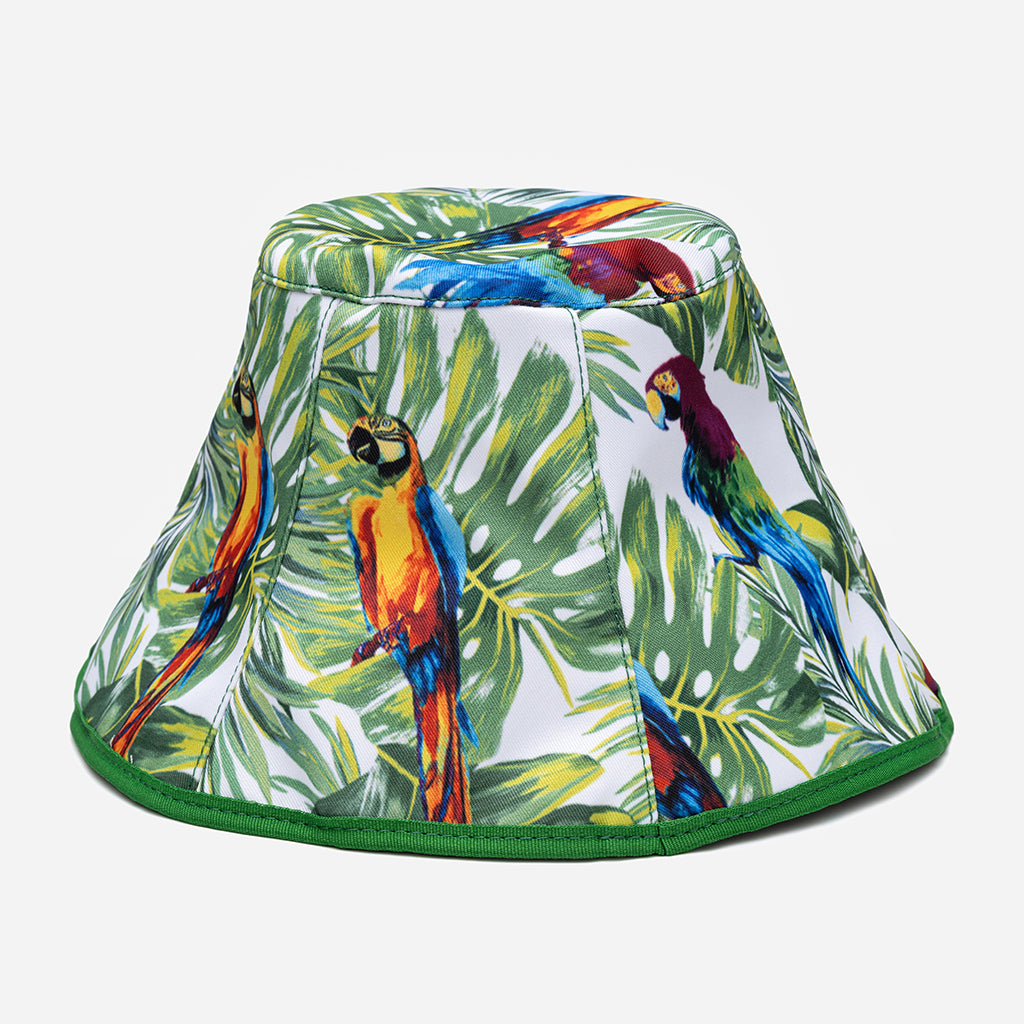 Pălărie Bucket Din Material Textil Cu Imprimeu Papagal