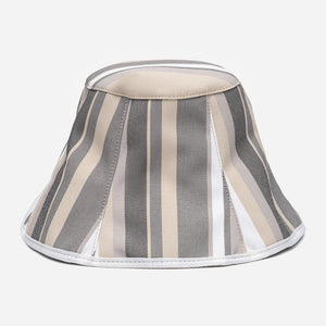Pălărie Bucket Din Material Textil Cu Imprimeu Dungi Bej