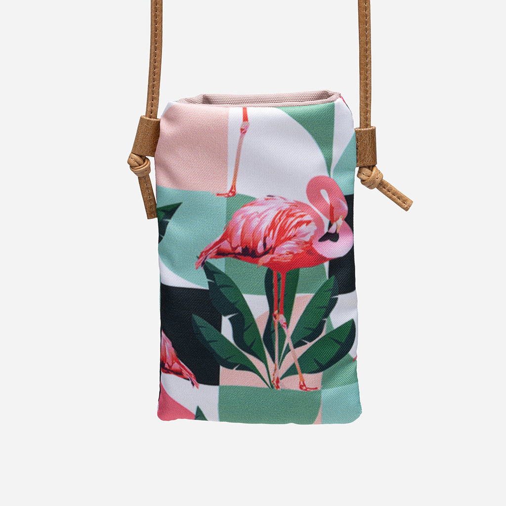 Geantă Pentru Telefon Din Material Textil Cu Flamingo