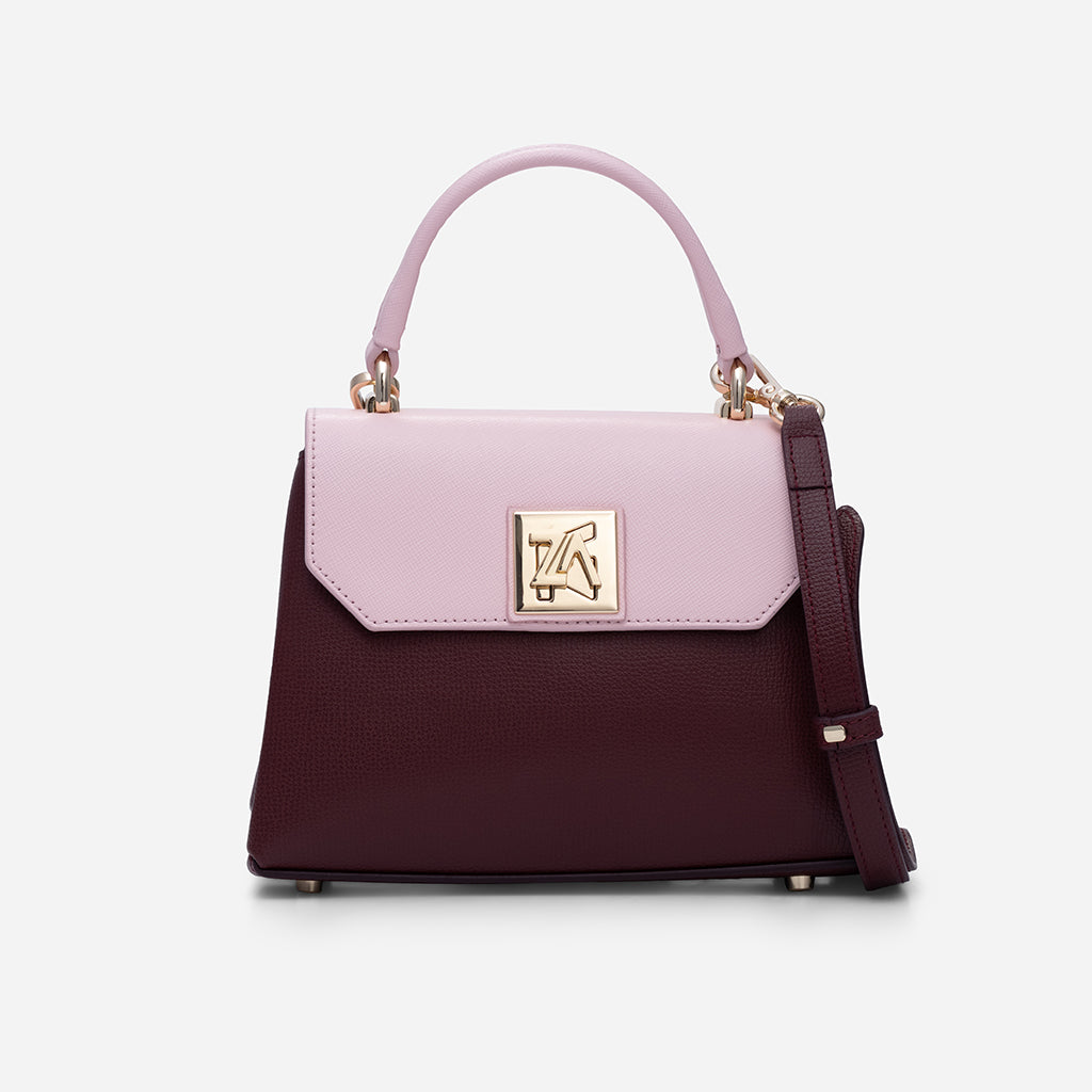 IRIS mini – geantă mică crossbody în roz și mov