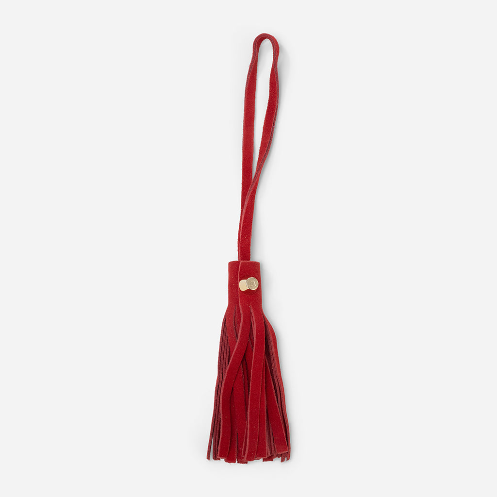 Charm pentru Geantă din Piele Întoarsă Naturală - disponibil în culorile roșu