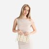Clutch din piele naturală cu mâner – imprimeu floral roz