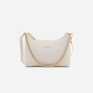 Amy - geantă mică crossbody - alb perlat