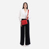 Paula - Geantă mică tip crossbody cu fermoar - Roșu