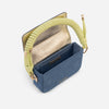 Luna – Geantă mică Crossbody din Denim și Piele Eco, cu Curea Împletită