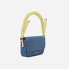 Luna – Geantă mică Crossbody din Denim și Piele Eco, cu Curea Împletită