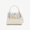 IRIS Mini – Geantă Crossbody mică cu clapetă florală - crem