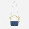 Luna – Geantă mică Crossbody din Denim și Piele Eco, cu Curea Împletită