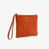 Clutch din piele naturală cu mâner – portocaliu