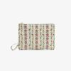 Clutch din piele naturală cu mâner – imprimeu floral roz