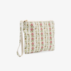 Clutch din piele naturală cu mâner – imprimeu floral roz