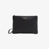 Clutch din piele naturală cu mâner – negru