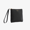 Clutch din piele naturală cu mâner – negru