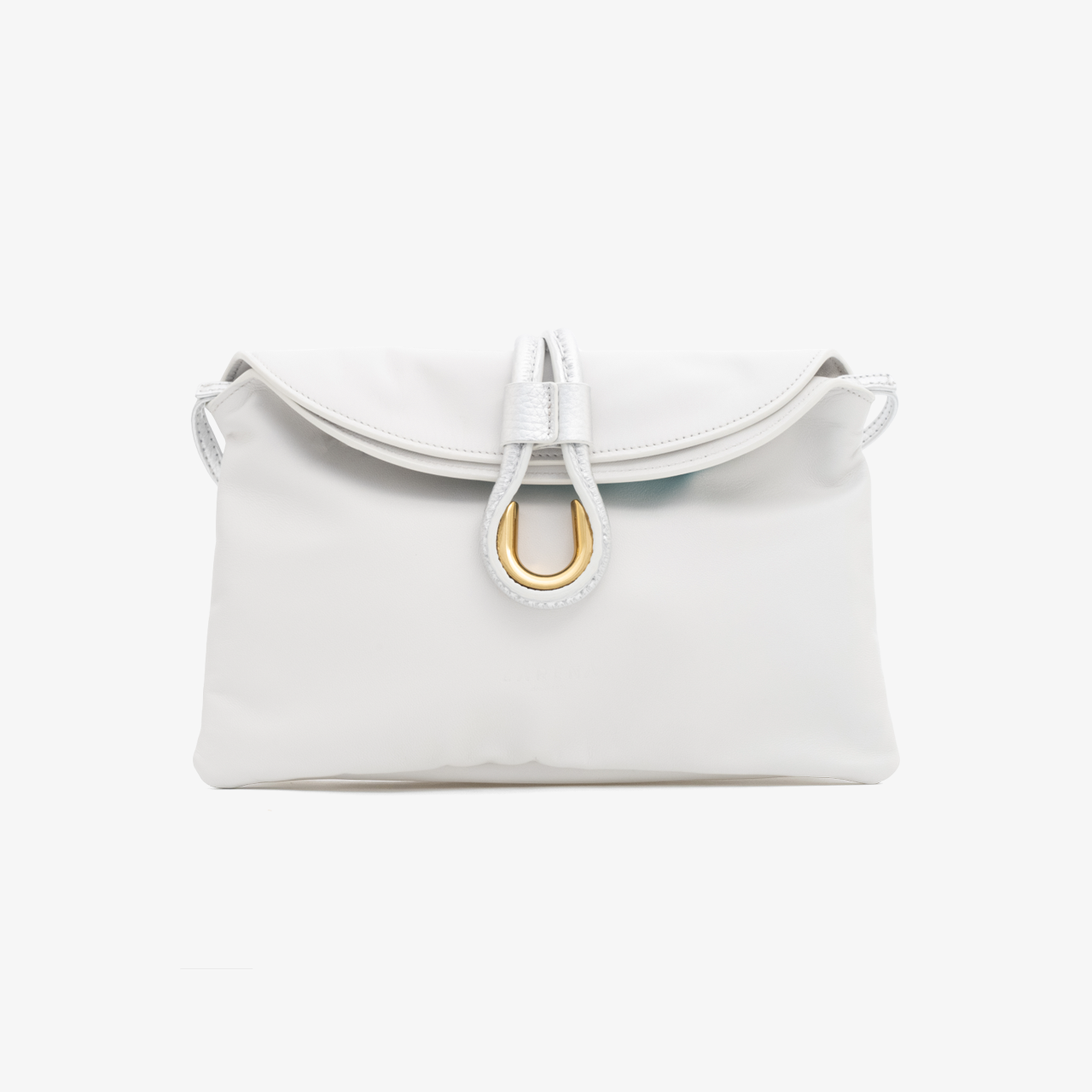 Adi - Geantă crossbody cu detaliu metalic - alb