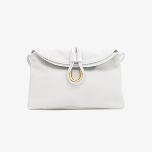 Adi - Geantă crossbody cu detaliu metalic - alb