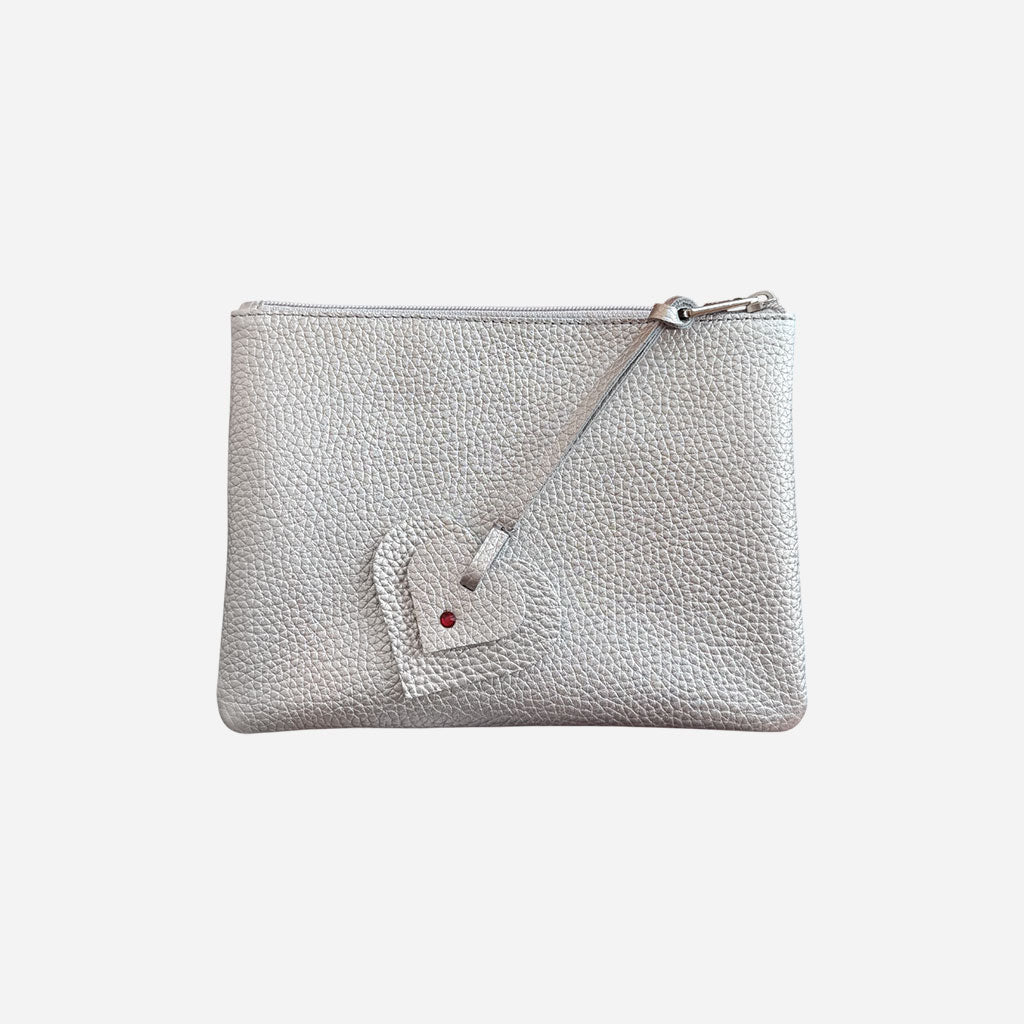 Clutch din piele naturală cu mâner