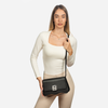 DAYANA geantă tip cross-body culoare neagră cu accesorii aurii cu pietre