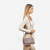 DAYANA geantă tip cross-body culoare violet cu accesorii argintii