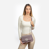 DAYANA geantă tip cross-body culoare violet cu accesorii argintii