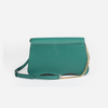 DAYANA geantă tip cross-body culoare verde cu accesorii aurii cu pietre